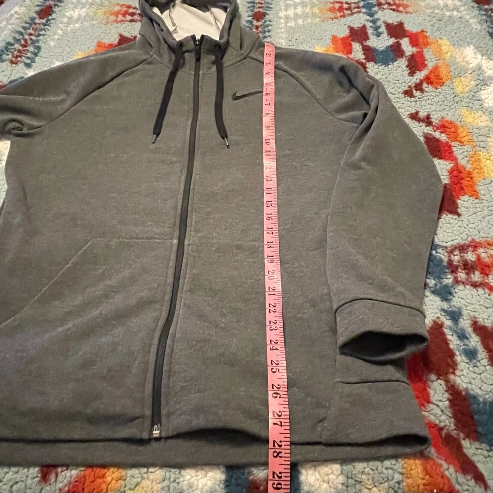 Nike Dri Fit Full Zip Hoodie Gray Men’s Size Large Athletic Drawstring Casual - Picture 6 of 14